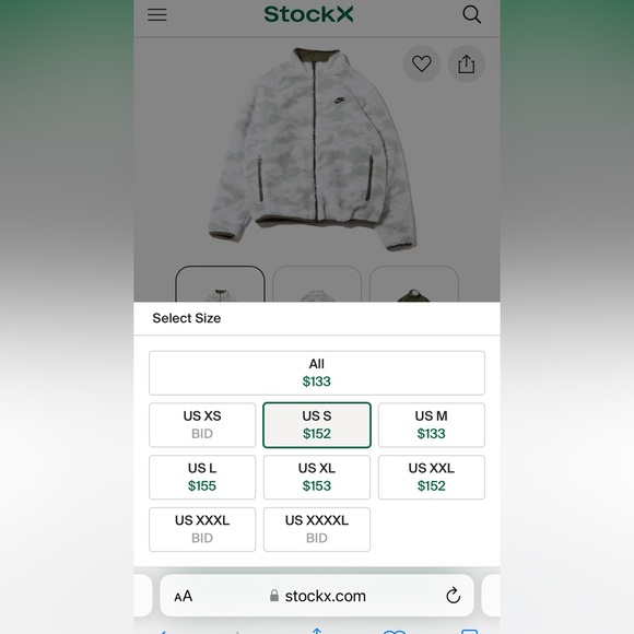 Reversible Sherpa Nike Club Jacket and Green Windbreaker/Raincoat - Picture 4 of 15